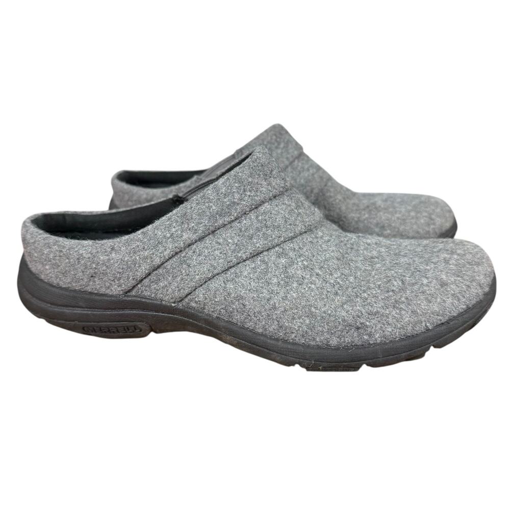 Merrell Dassie Stitch Gray Slides Felt Mule Loafers Flats Slip On Shoes sz 6.5